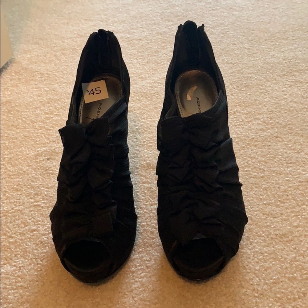 Black peep toe heels
